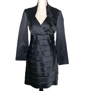 Rinascimento Blk Shutter Pleat Dress W/Bolero Jkt Made in Italy Goth